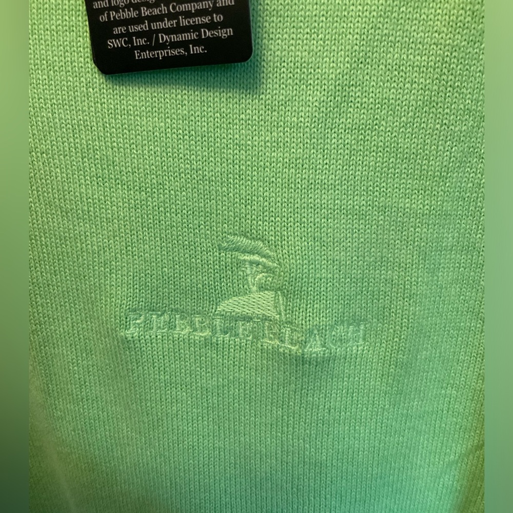 NWT $80 Pebble Beach Sweater v-neck lime green GOLF men’s XL SOFT PIMA COTTON - Picture 6 of 13
